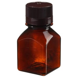 Chai đựng môi trường PETG hình vuông màu hổ phách Nalgene™ có nắp đậy: Khay không tiệt trùng, bọc màng co