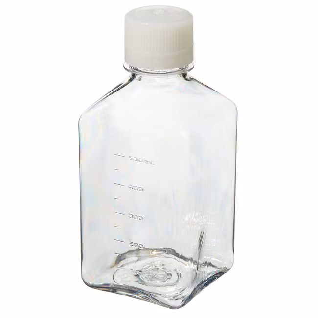 Chai đựng môi trường PETG vuông Nalgene™ có nắp đậy: Khay vô trùng, bọc màng co