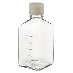 Chai đựng môi trường PETG vuông Nalgene™ có nắp đậy: Khay vô trùng, bọc màng co