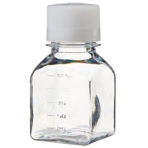 Chai đựng môi trường PETG vuông Nalgene™ có nắp đậy: Khay không tiệt trùng, bọc màng co