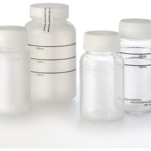 Chai đựng mẫu nước vô trùng có nắp vặn để kiểm tra vi khuẩn Coliform: Polystyrene, Polyethylene và Polypropylene