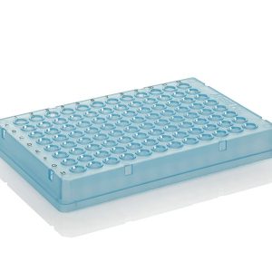 THERMO - Đĩa PCR, 96 giếng, Low Profile, toàn viền, chữ màu đen, giếng màu xanh dương