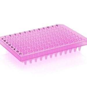 THERMO - Đĩa PCR, 96 giếng, viền bán phần, mặt phẳng, chữ đen, màu tím